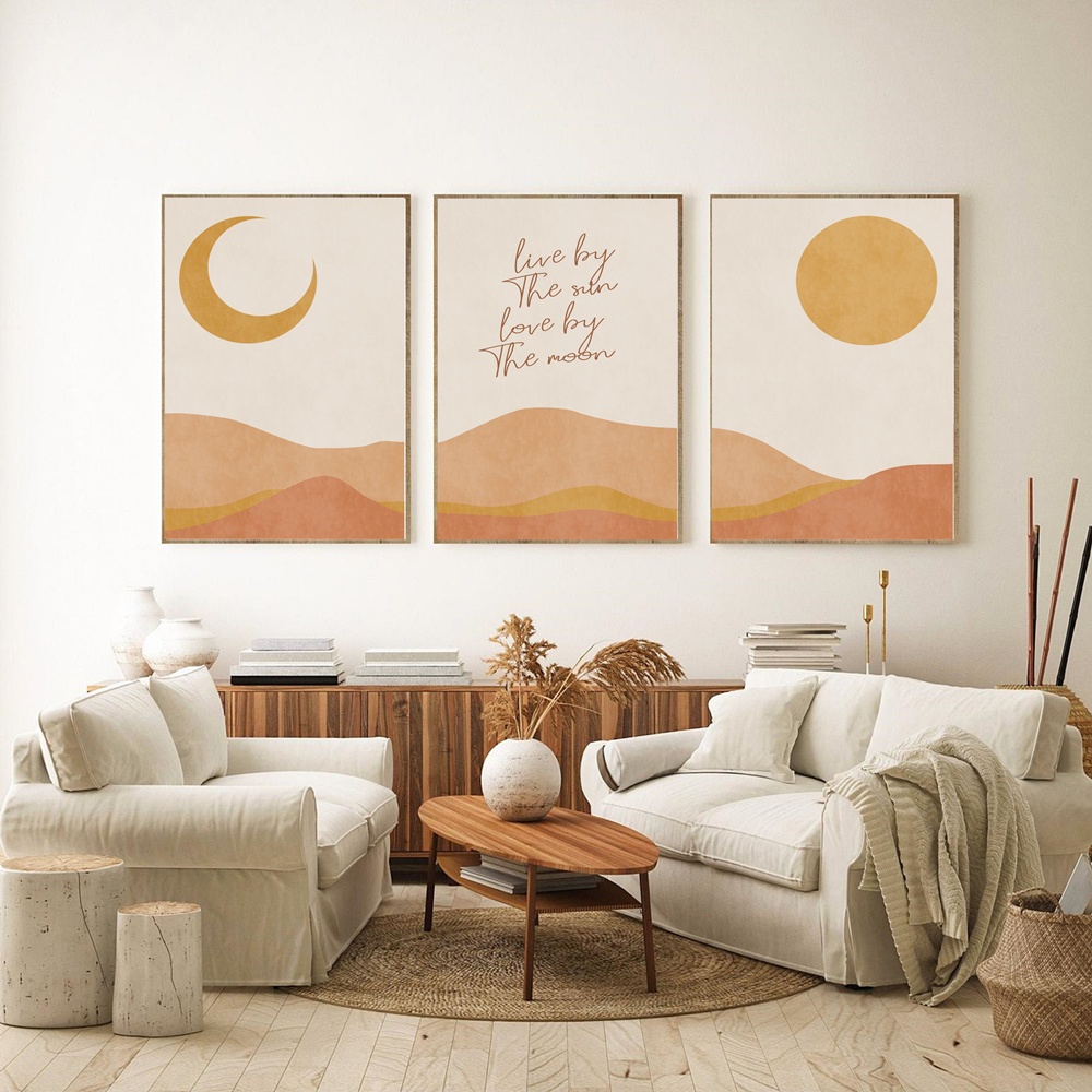 Wall Decor Desert Moon Sun set 40x60