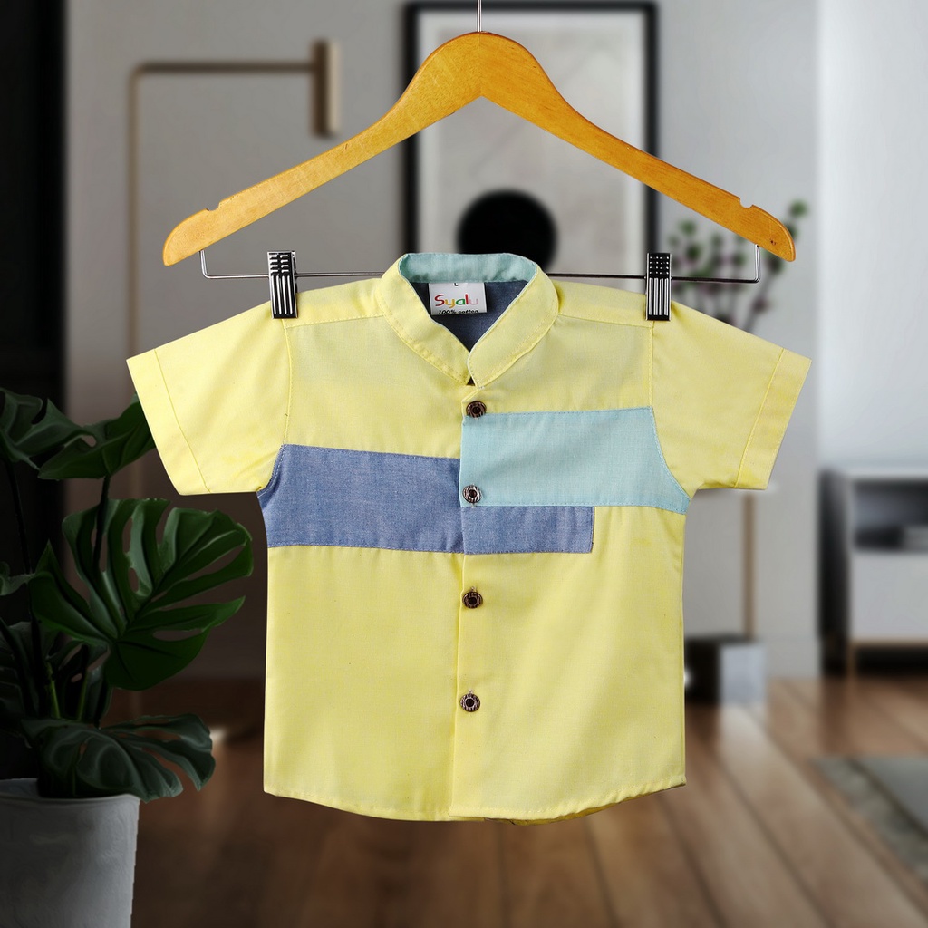 KEMEJA KOKO BAJU ANAK LAKI-LAKI KUNING KEMKO