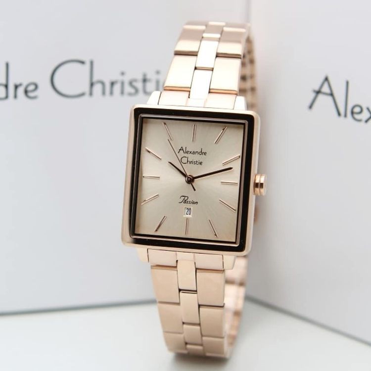 Alexandre Christie AC2895 Original Jam Tangan Wanita Stainless Full Rosegold