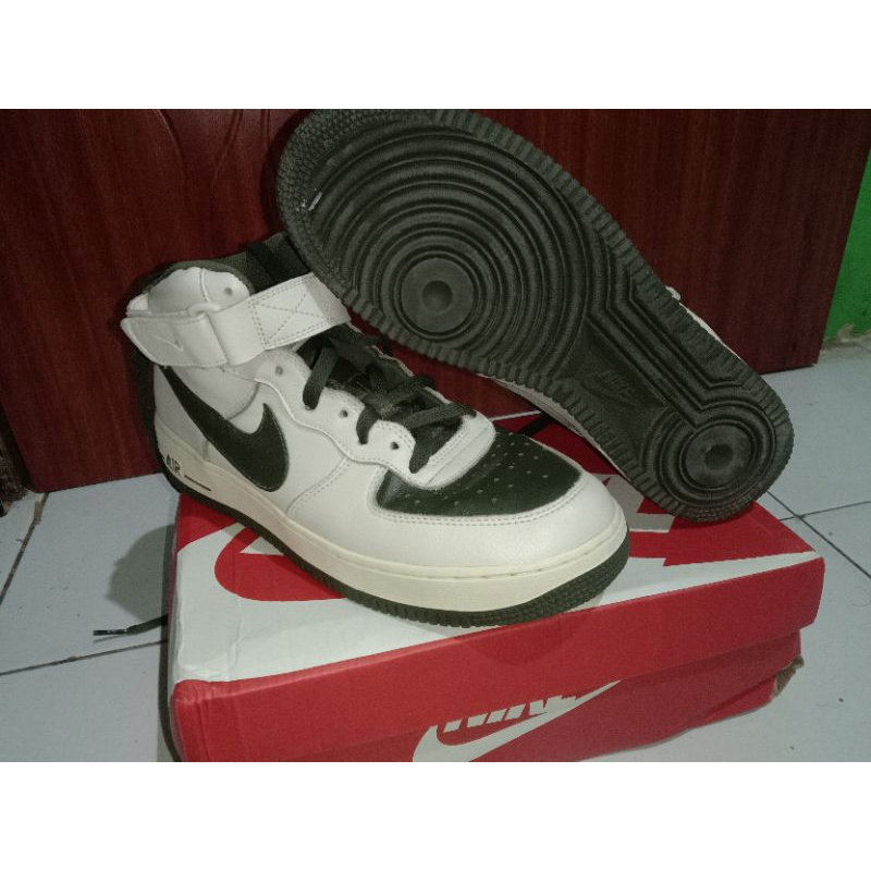 Nike Air Force1 mid beige green white