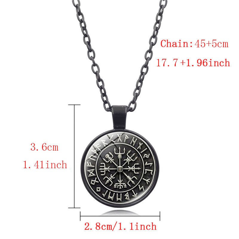Kalung Rantai Dengan Liontin Logo Viking Nordic Bajak Laut Odin Untuk Pria