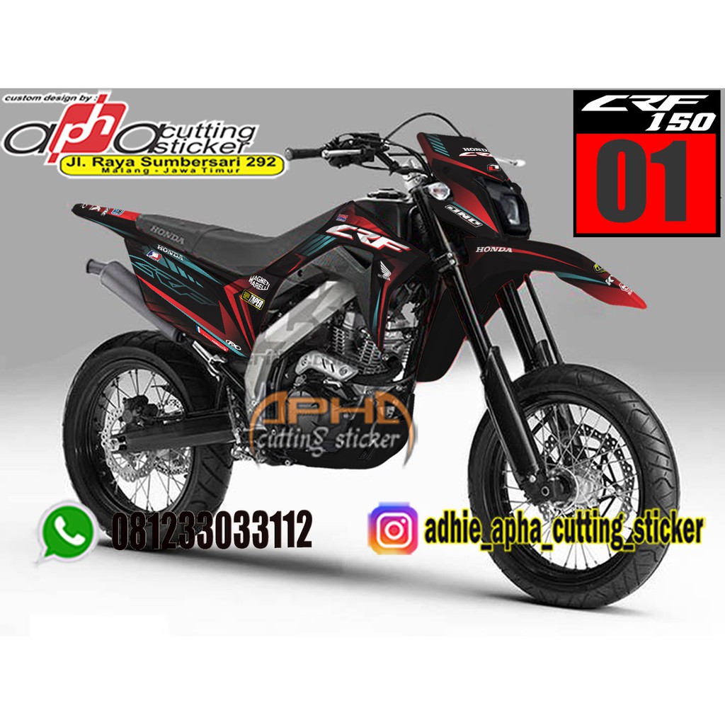 STIKER STICKER MOTOR LOGO SEPEDA HONDA DECAL CRF 150 L MURAH AKSESORIS MOTOR KODE - 01