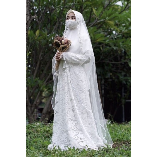 GAMIS AKAD FULL BRUKAT BIG SIZE LD 130&140 5L XXXL GAMIS WALIMAH GAUN AKAD JUMBO