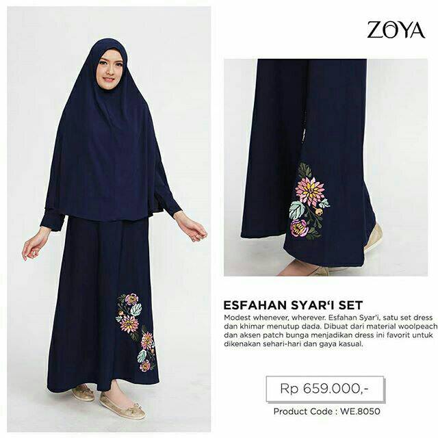 BUSANA MUSLIM BAJU GAMIS ESFAHAN SET SYAR'I BY ZOYA
