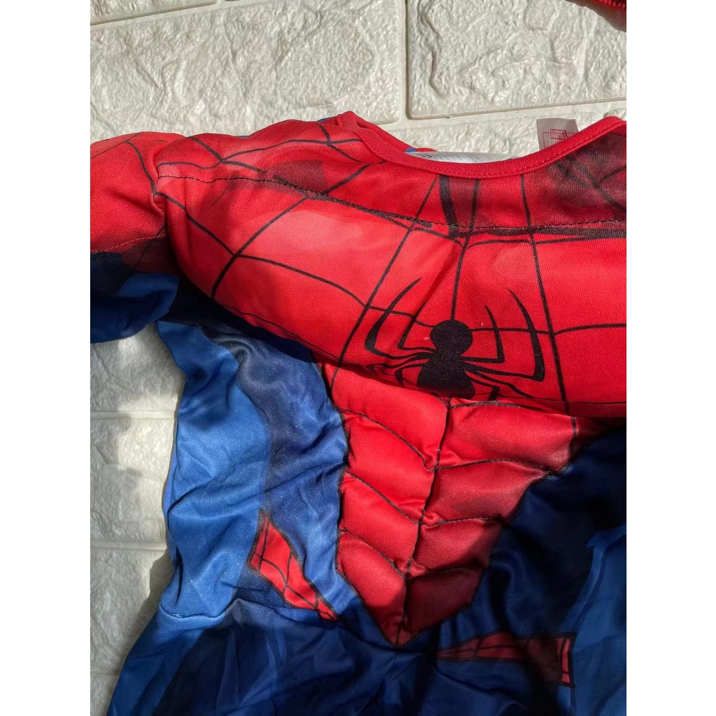 BAJU ANAK SPIDERMAN IRONMAN KOSTUM JUMPSUIT SUPERHERO TOPENG