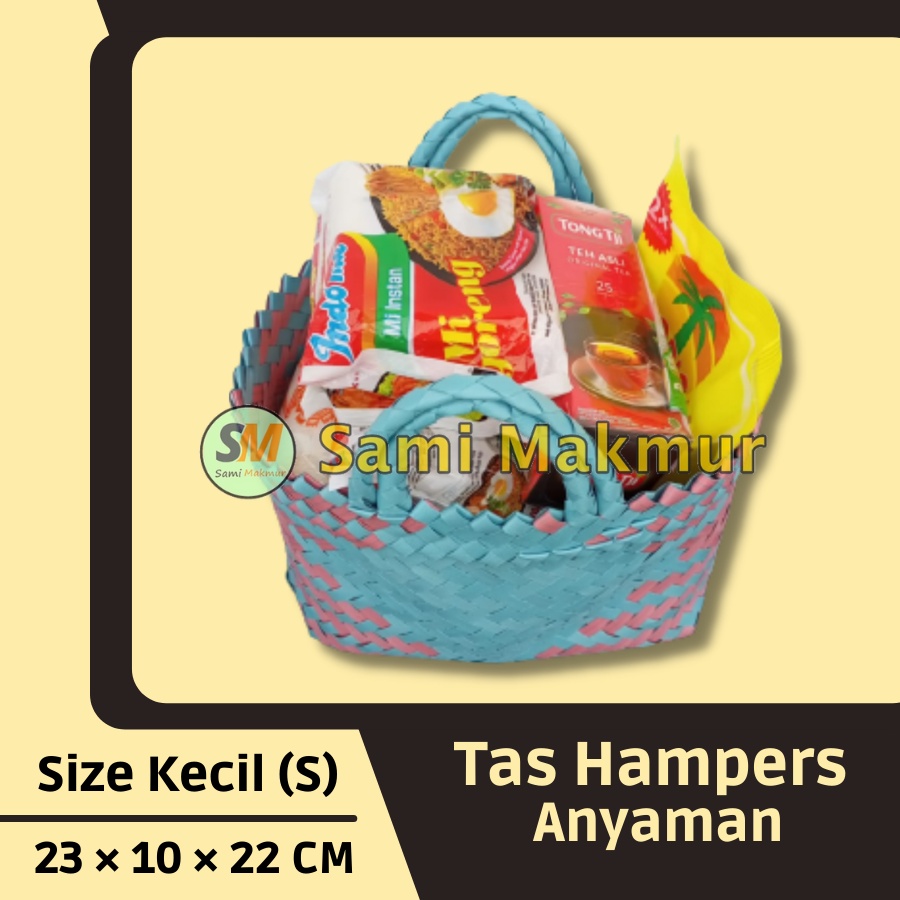 Tas Anyaman Plastik Murah Keranjang Belanja Tas Bingkisan Ukuran Kecil Small (S) Tas Souvenir Parcel Kotak Snack Wadah Hantaran Sembako Gula Roti