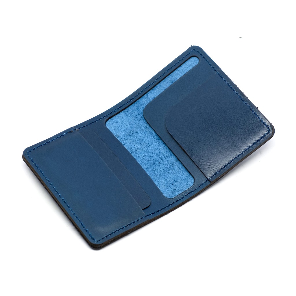 dompet kulit asli unik minimalis muat uang dan kartu biru - PHWL997