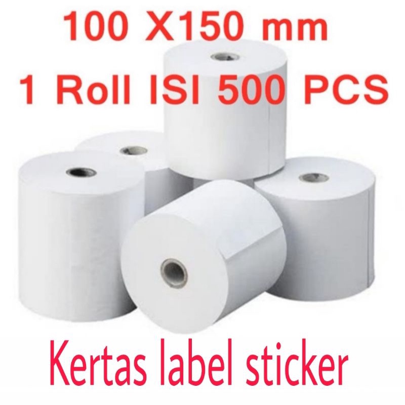 KERTAS LABEL STICKER / STICKER THERMAL BARCODE UKURAN 100 X 150 MM / A6 ISI 500 LEMBAR