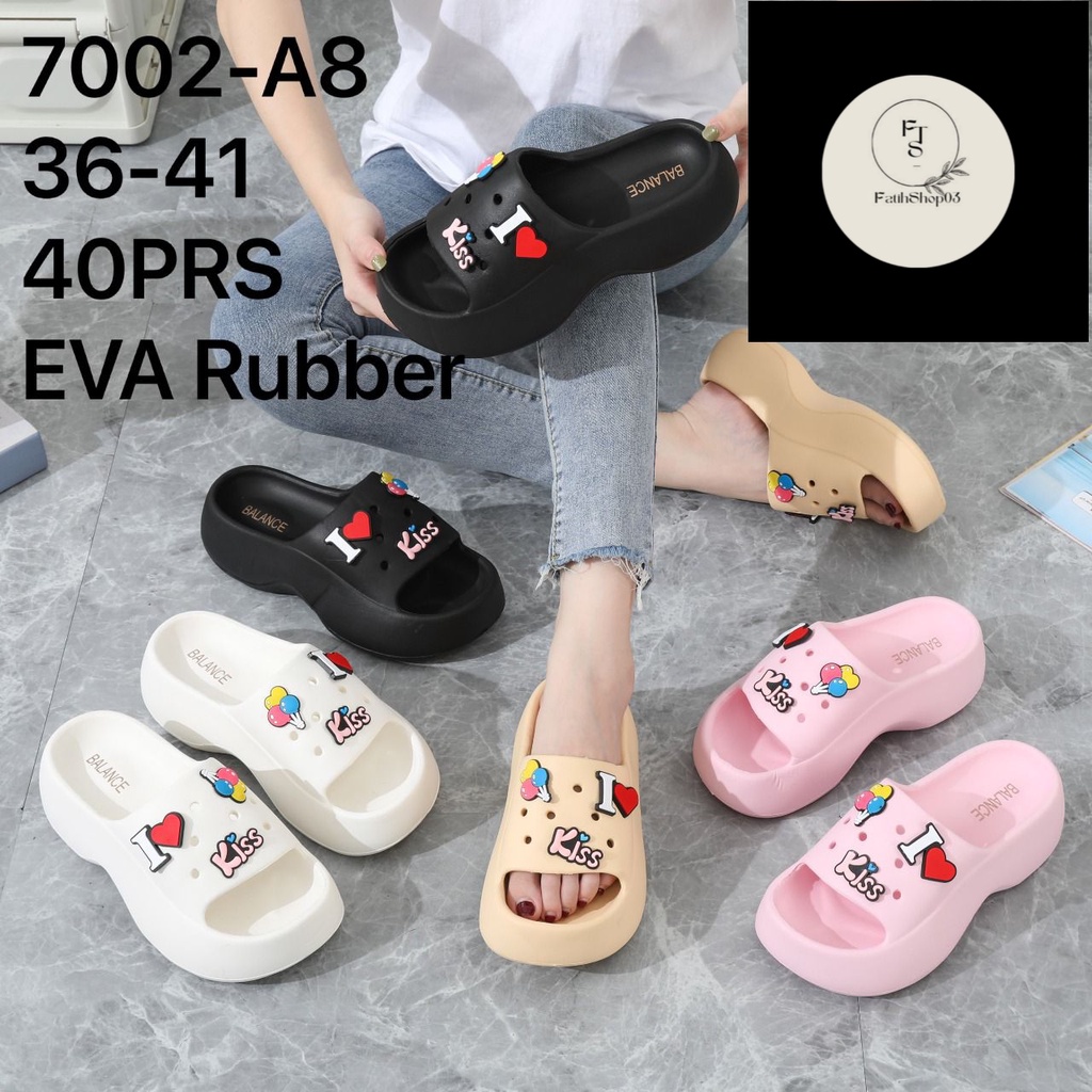 Sandal selop fuji wanita eva rubber style korea kekinian 7002-A8