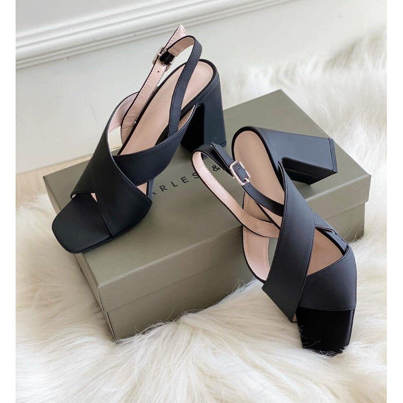 CKS414 CK Charles and Keith Strap Block Heels