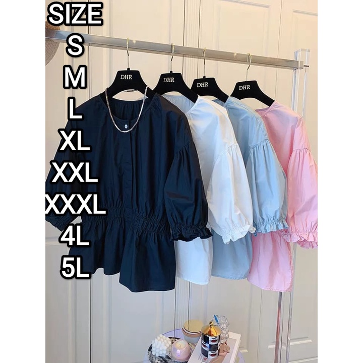 JIHYO BLOUSE BLUS BIGSIZE WANITA KOREA UKURAN 5L 4L XXXL XXL XL L M S -BLOUSE JUMBO-KEMEJA BIGSIZE-ATASAN JUMBO WANITA