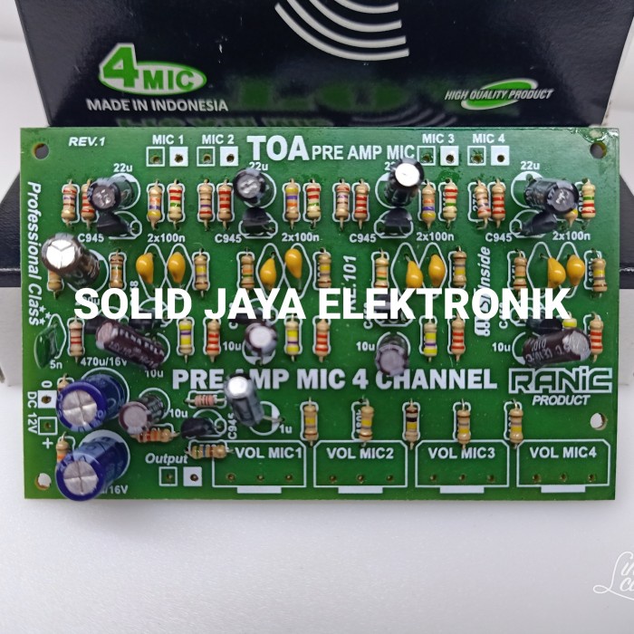PRE AM MIC TOA 4 CHANNEL PRE AMP PREAM MIK KIT TOA MIC 12 RANIC 265