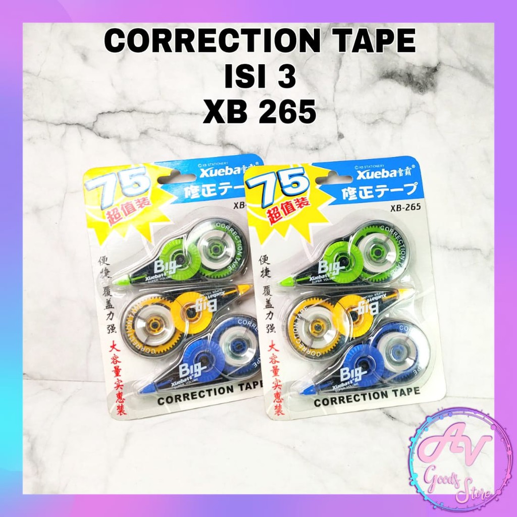 

correction tape isi 3 / correction tape set / tip ex kertas / correction tape xb265
