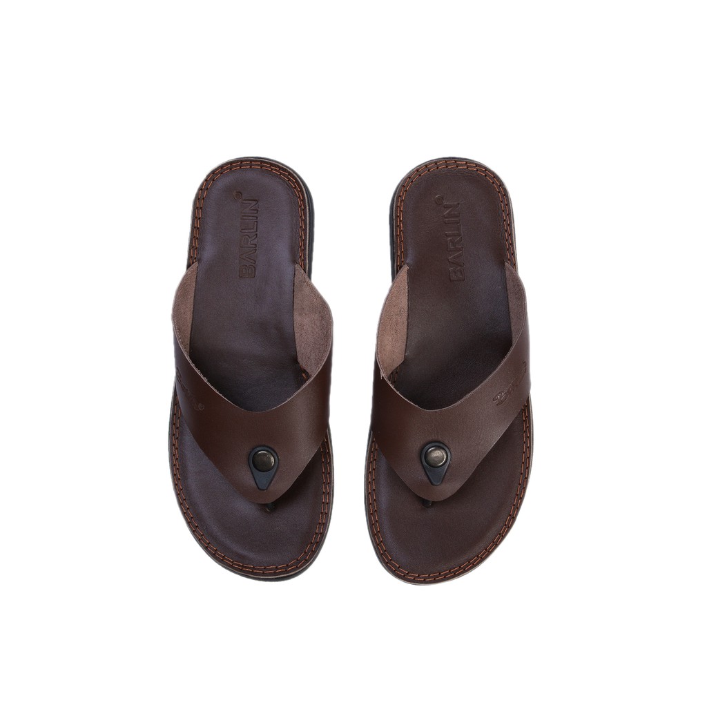 Sandal Japit Pria Full Kulit - Sendal Slop Barlin Original - SM07