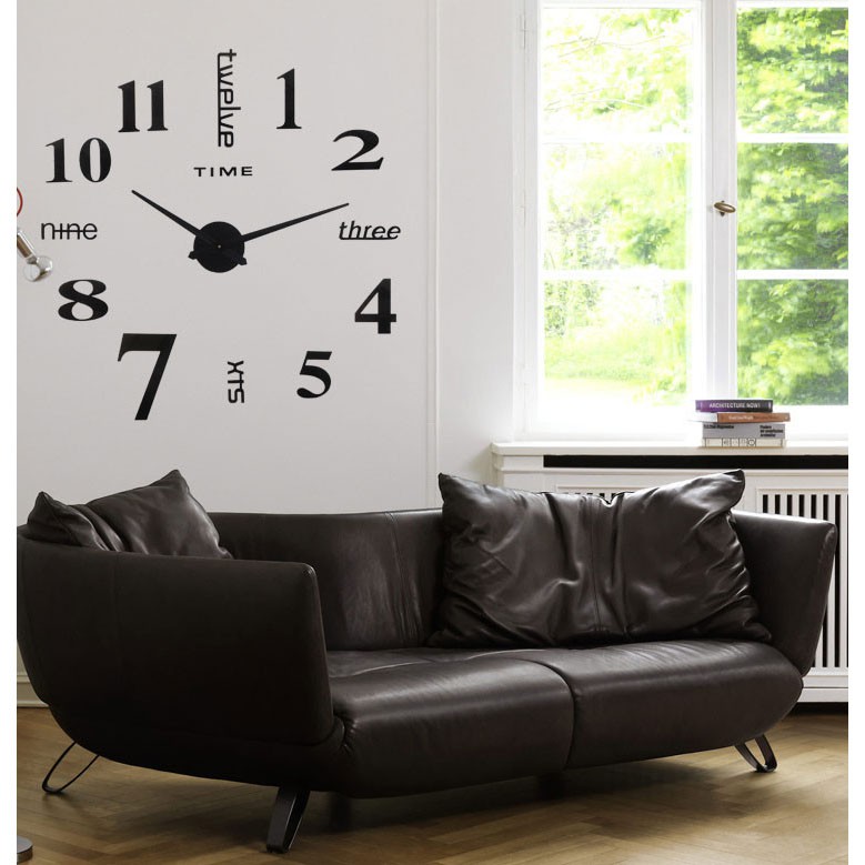 Jam Dinding Besar DIY Giant Wall Clock Quartz Creative Design 80-130cm