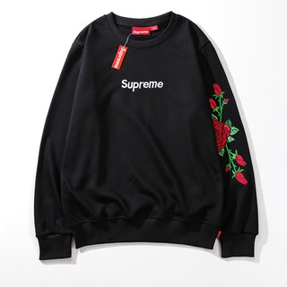 Sweater Kaos Unisex Model Supreme Motif Bordir Bunga Mawar Sweater Kaos Unisex Model Supreme Motif Bordir Bunga Mawar
