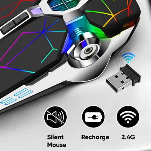 ➬ Wireless Mouse Mechanical Gaming RGB Mouse Charging Divipard Q7 4000 DPI ❆