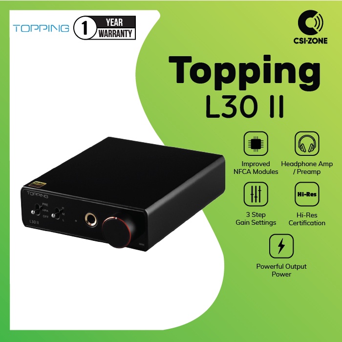 Topping L30 Amplifier Headphone NFCA Ultra Low Noise - Silver