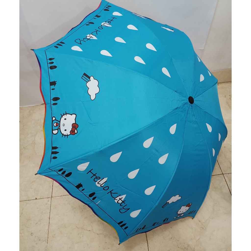 Payung Lipat 3 Motif Karakter HELLO KITTY Kuat Kokoh Anti UV Nagoya NF-417