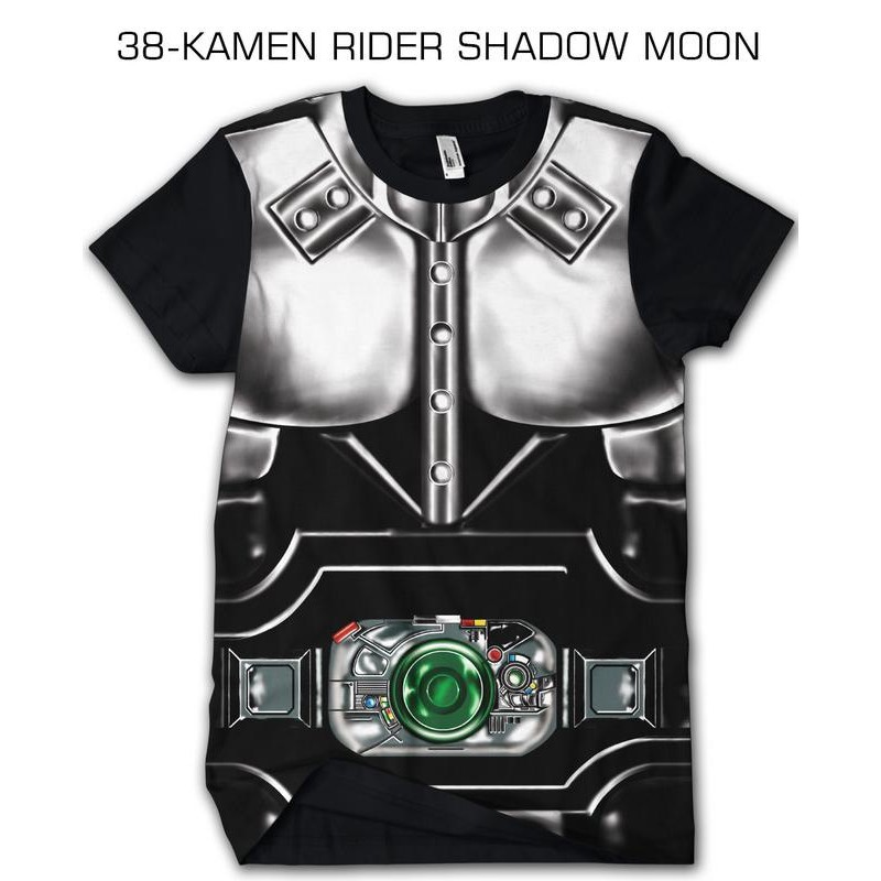 KAOS BAJU LENGAN PENDEK BAJU SABLON CUSTOM 3D superhero 38-KAMEN RIDER SHADOW MOON T SHIRT PRIA