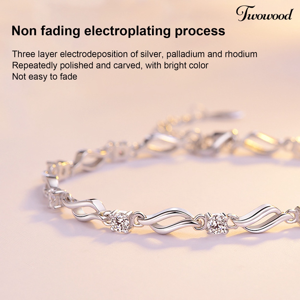 Gelang Rantai Berlian Imitasi Adjustable Untuk Wanita