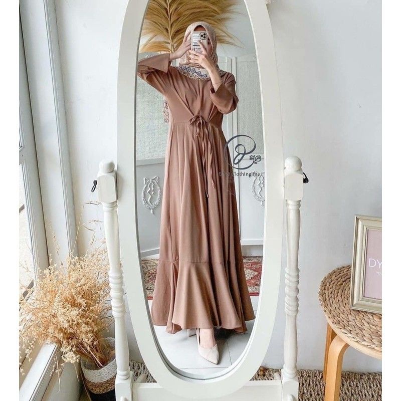 GAMIS WANITA MODERN TALI SERUT | DRESS SYARI