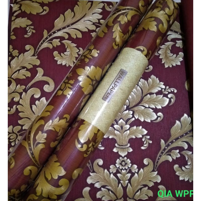  WALLPAPER  VINYL MOTIF BATIK TIMBUL  UKURAN  53CMx10M 