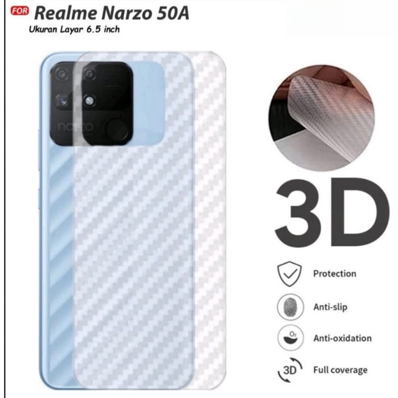 Back Skin Carbon Realme Narzo 50A - Skin Carbon Relme Narzo 50A