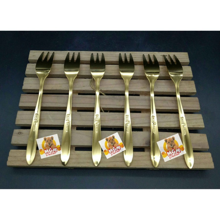 Garpu Kue Gold HOTEL Stainless Steel 18-10 emas garpu kue