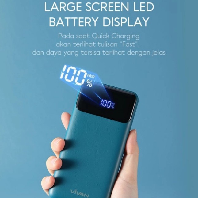 VIVAN POWER BANK IPHONE 12 20W 10.000MAH QUICK CHARGER LED DISPLAY VPB X10