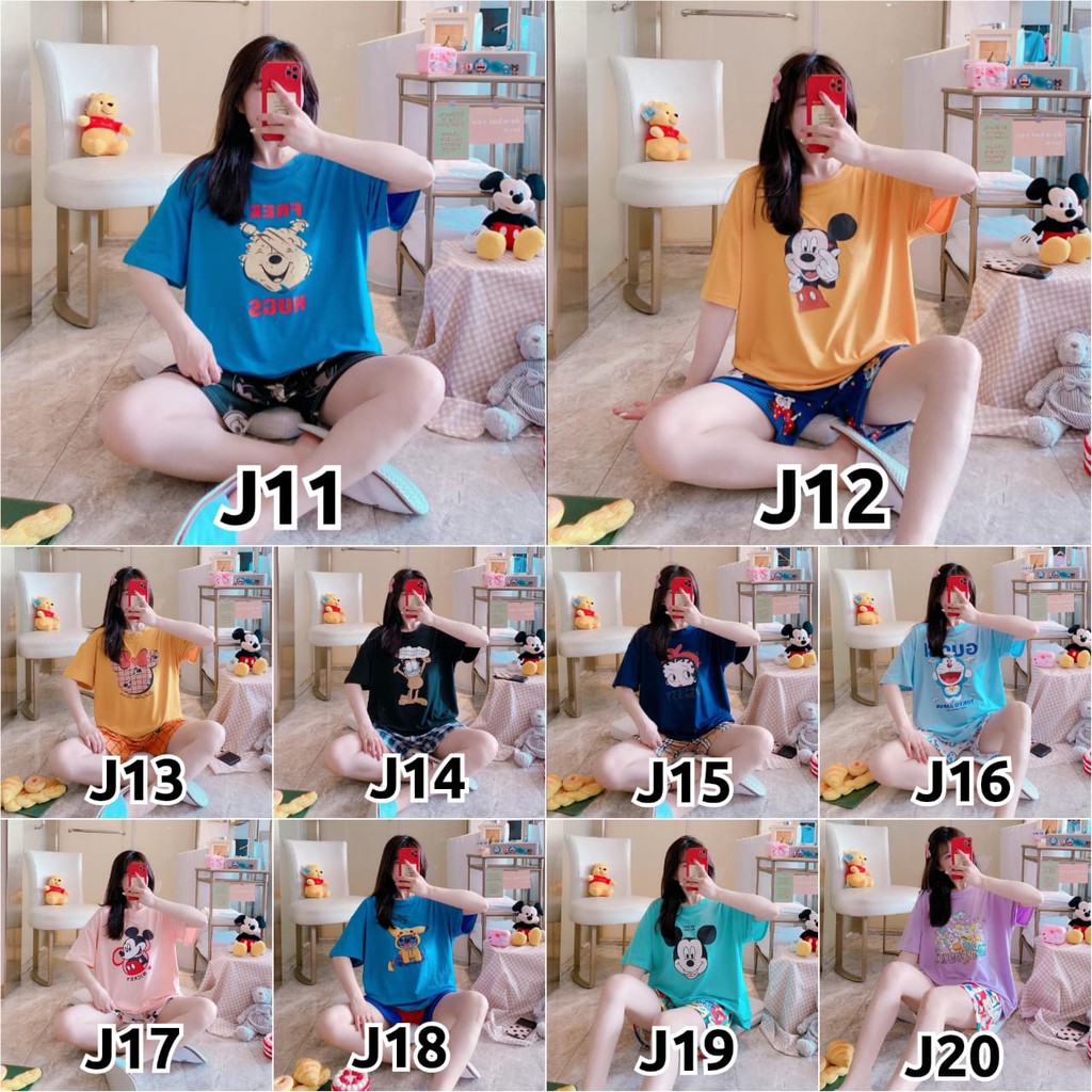 Baju Tidur Piyama Set/Piyama Wanita Import/Baju Piyama Pendek/Short Sleep Wear-2