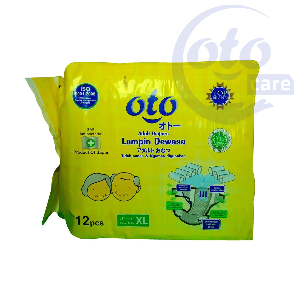 OTO Popok Dewasa model Lem Perekat Adult Diapers size XL isi 12 pcs