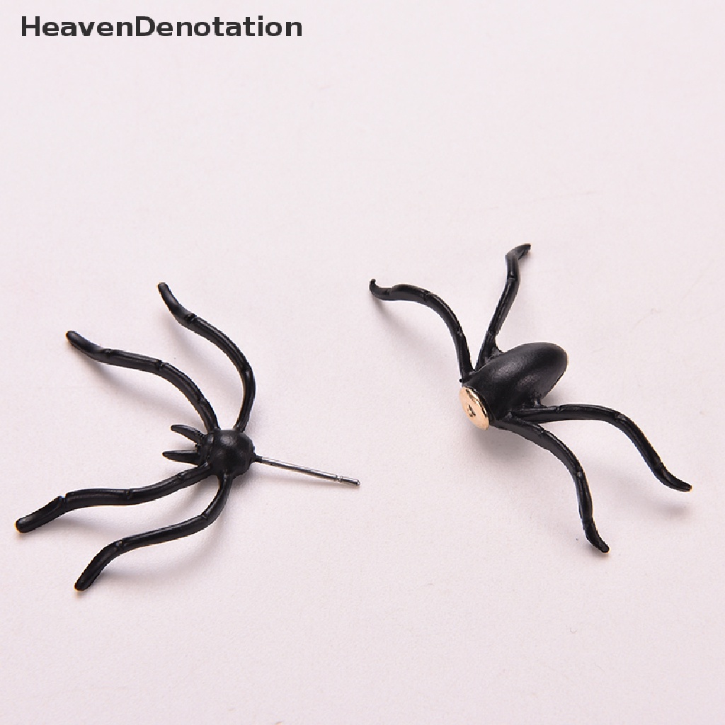 Anting Stud Desain Laba-Laba Warna Hitam Untuk Wanita