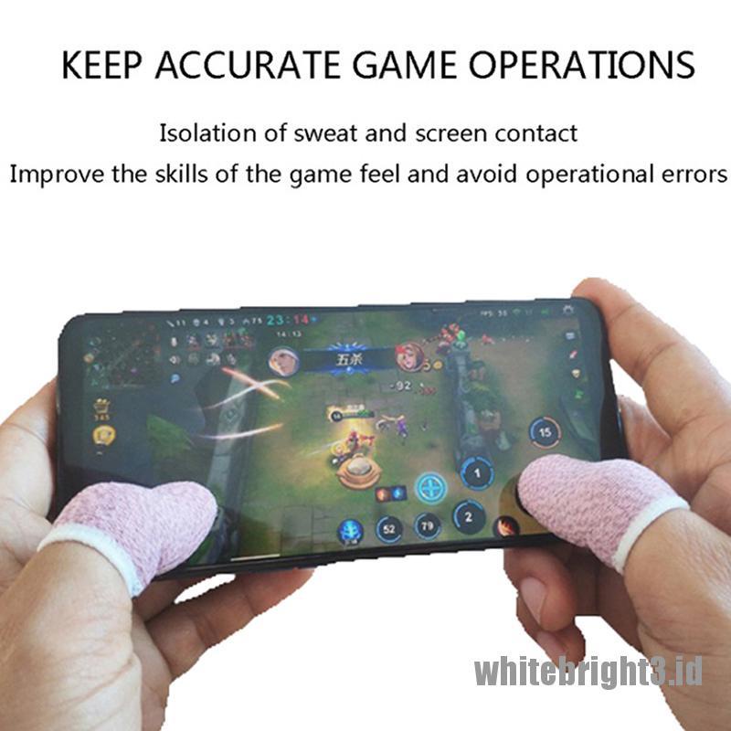 &lt; White3 &gt; 6Pcs Sarung Jari Anti Keringat Untuk Bermain Game Smartphone