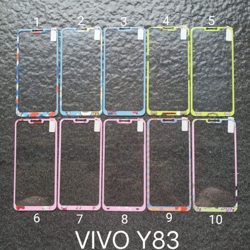 Tempered glass gambar Vivo Y83 motif karakter anti gores kaca screen guard pelindung layar