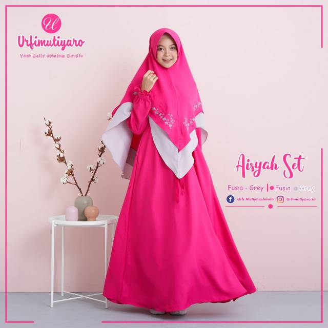 Aisyah Set Gamis + Khimar By Urfimutiyaro/Gamis Aisyah