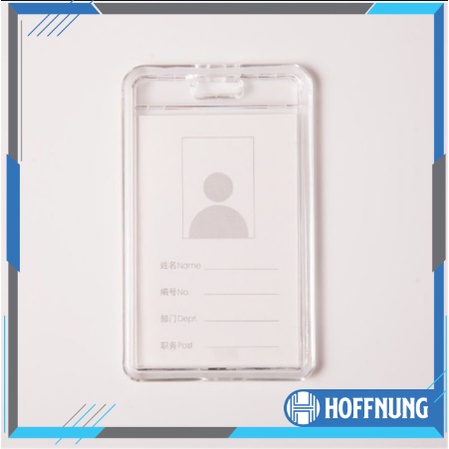 Card Holder Acrylic Transparent Badge ID Card Casing Photocard Kartu Pegawai Akrilik