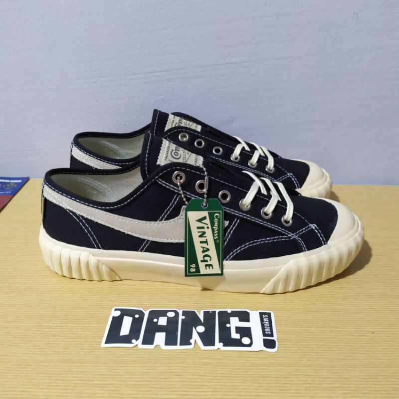 Sepatu Compass Vintage Low Originial Quaranty (Black White/Maroon/Mustard/Green/Grey/Navy)-5