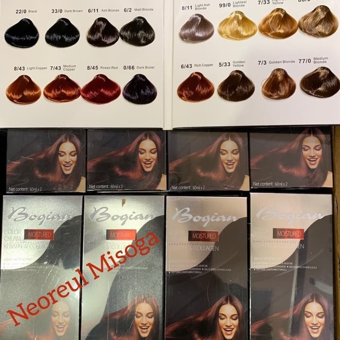 bogian color cream keratin & collagen 60 ml x 2