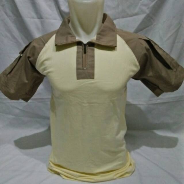 Combat Shirt Abu,Krem Kuning Pendek