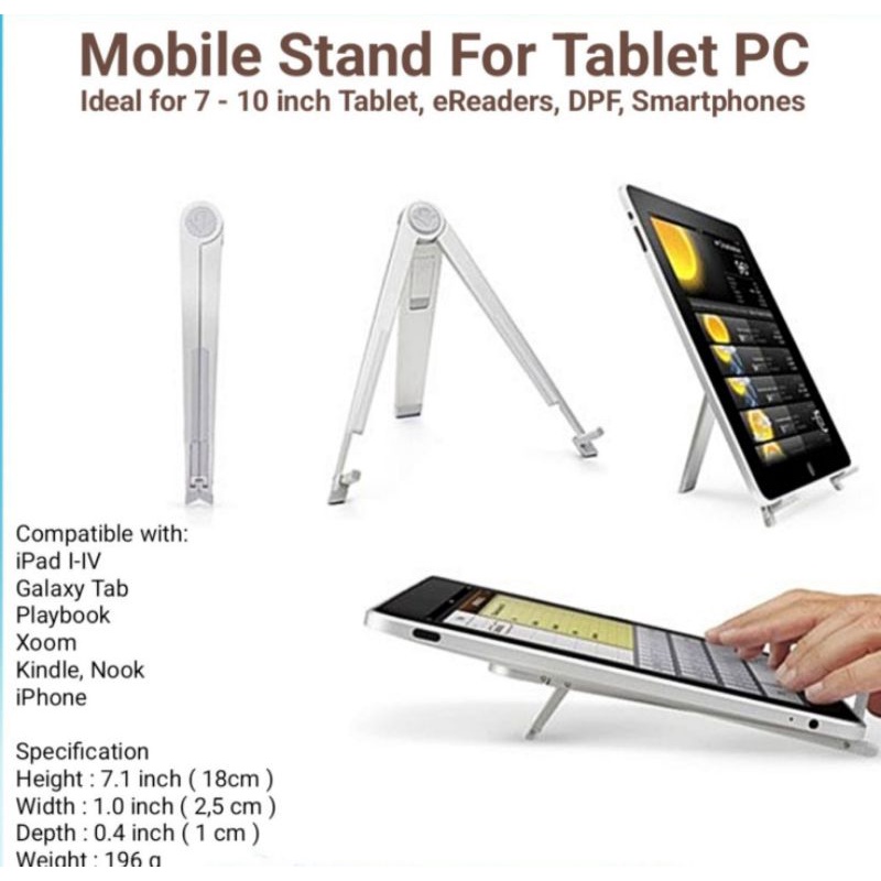 stand for tablet alumunium tablet fold 7&quot; &amp; 10&quot;....