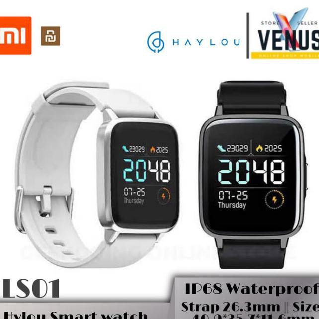 ✨ SALE SMARTWATCH WANITA✨ XIAOMI HYLOU SMART WATCH IP68 WATERPROOF - LS01 - HITAM ,SMARTWATCH