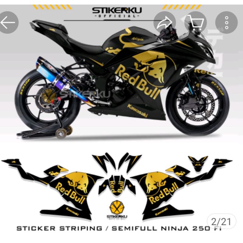 striping ninja 250R fi / decal ninja 250R fi / stiker motor ninja 250fi