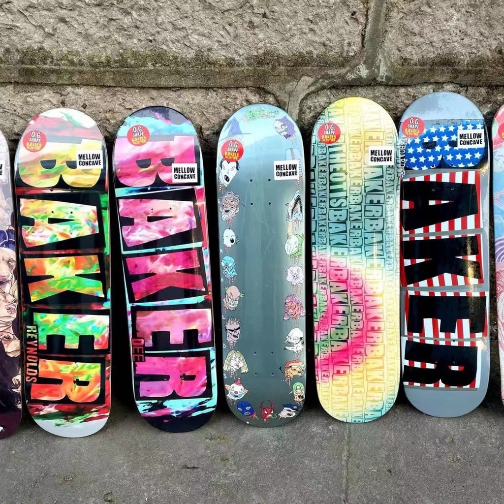 Skateboard Baker 7 Lapis Bentuk U Ukuran 8.0 Inch Bahan Kayu