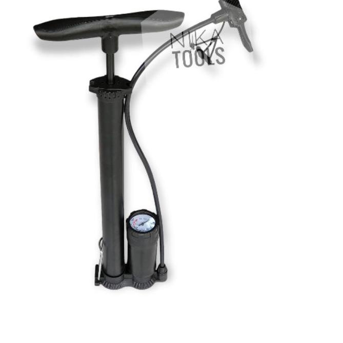 Pompa Ban Motor Sepeda Tabung Meteran Hitam Besi