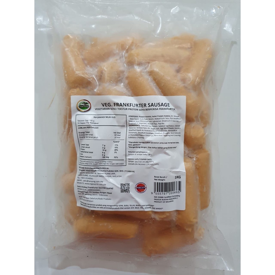 

Sausage Frangfurter 1 kg VEGEWORLD