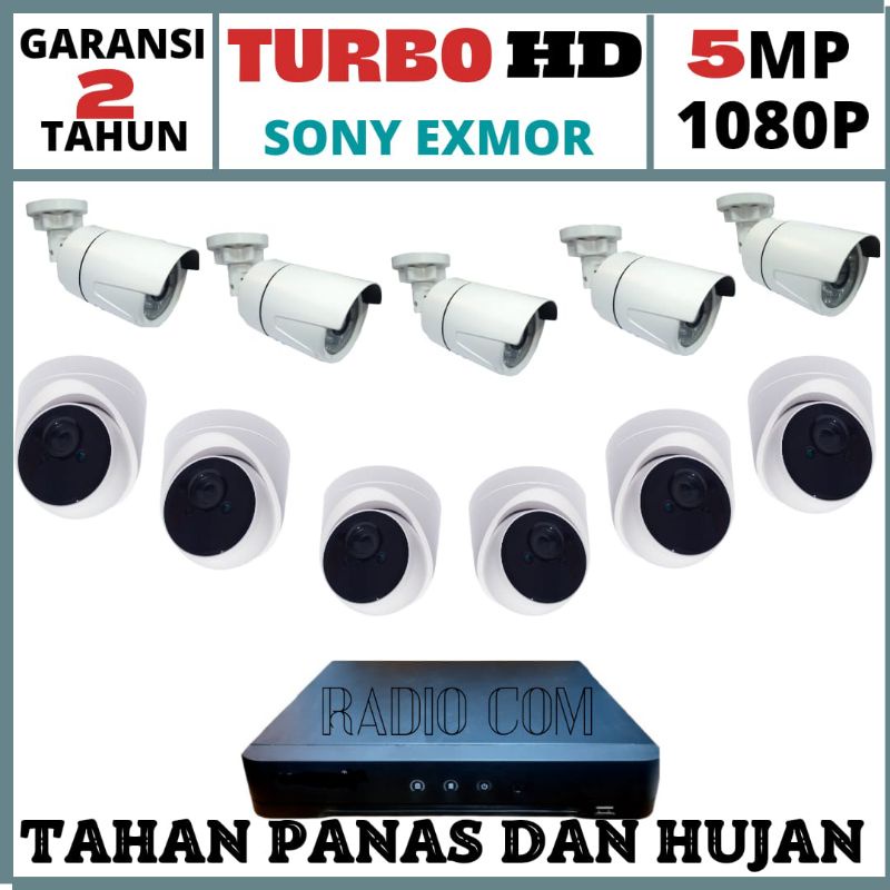 PAKET CCTV 16 CHANNEL 11 CAMERA 5MP 1080P FULL HD IR SONY LENGKAP SIAP PASANG