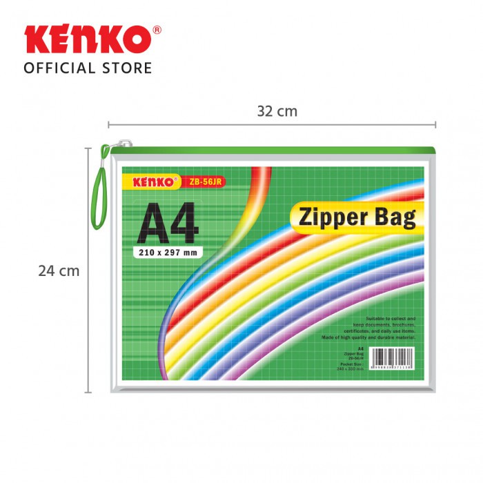 

KENKO PVC ZIPPER BAG A4 ZB-56