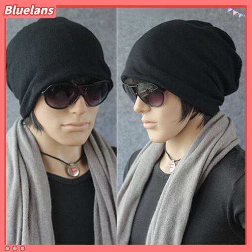 Bluelans Topi Beanie Scarf Rajut Hangat Gaya Hip Hop Untuk Pria Dan Wanita