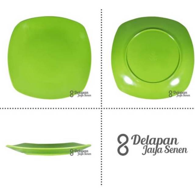 Piring Segi Unica 8" (21,59 cm)| Piring Kotak | Piring Melamin | Piring Unica | Unika | Piring Ceper